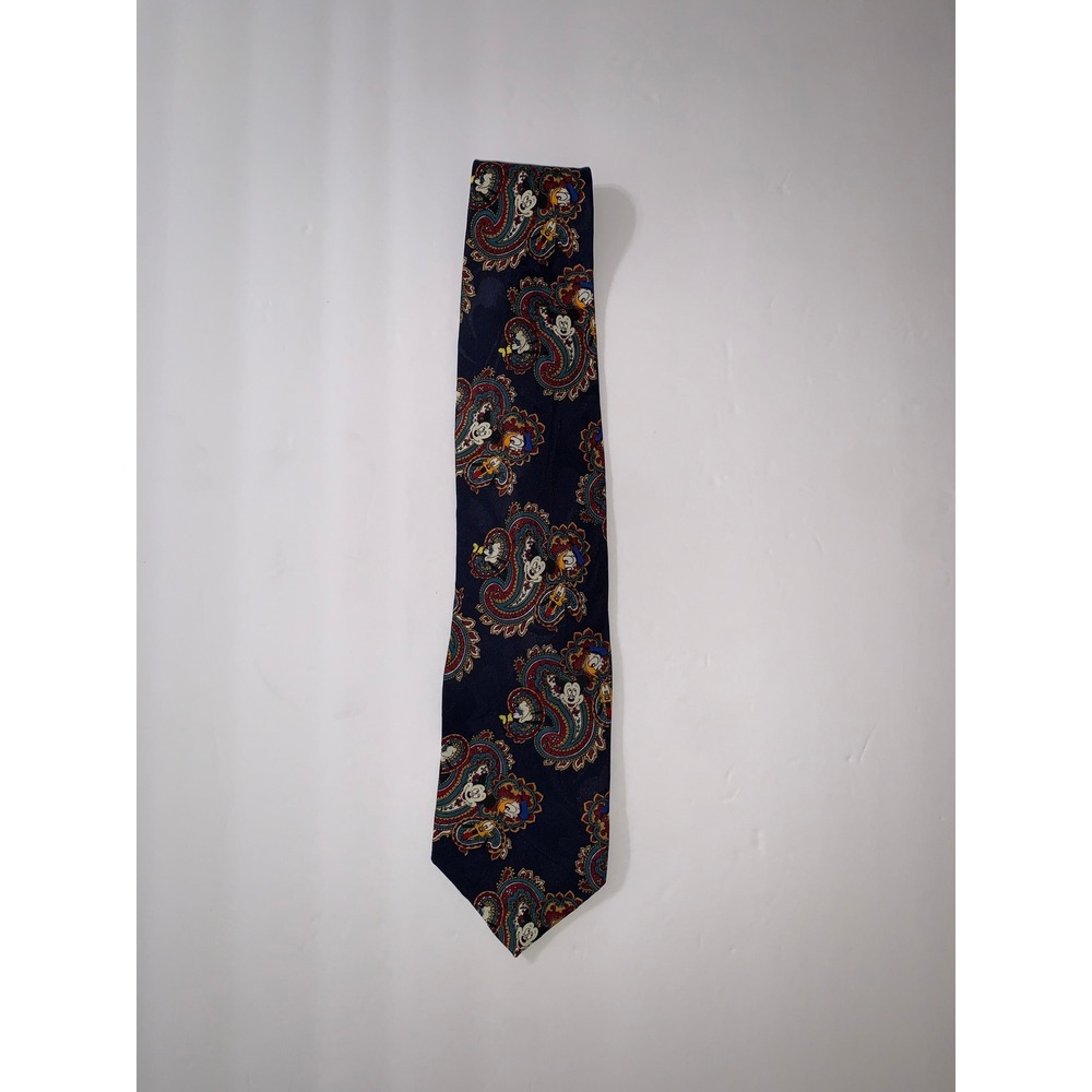 VTG Disney by Balancine Inc. The Tie Works Mickey Mouse Paisley Men's Tie Y2K